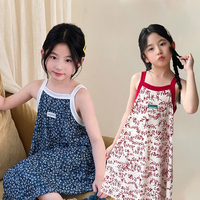 Girls Dress for Teens 11 12 to 13 Years Blue Floral Dress Summer Kids Clothes Casual Sleeveless Children's Dresses 140 150 160cm
