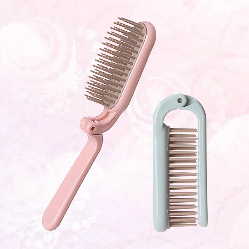 

2pcs Curling Foldable Hairdressing Comb For Scalp Massage Oil Balance Anti-Static Hair Care Accessory Lightweight Comb Tool