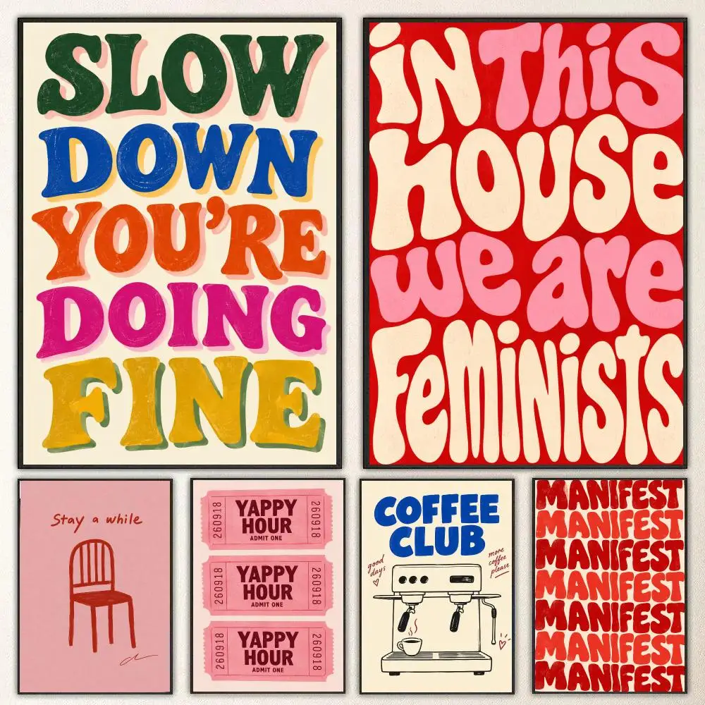 Typography Simple Trendy Text Printing Poster Poster HD poster stickers for bedroom, living room & home decor