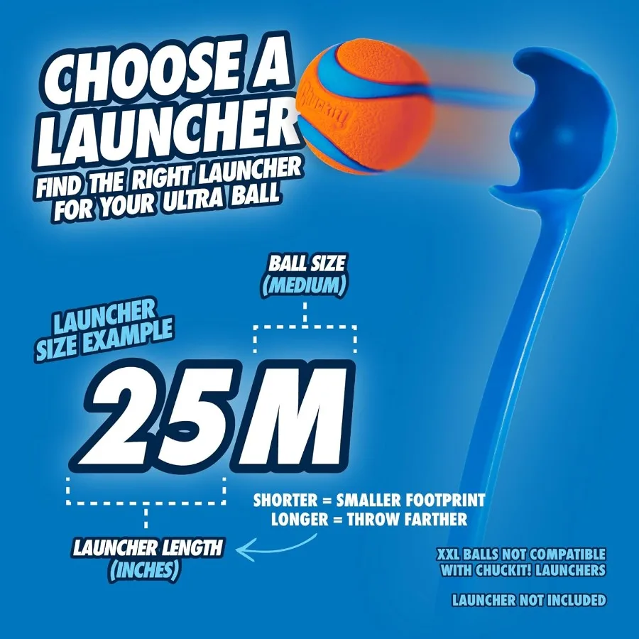 Giocattolo per cani Ultra Ball Palline medie rimbalzanti per cani da 2060 libbre Realizzate da giocattoli galleggianti in gomma resistente per animali domestici Dimensioni medie 2,5