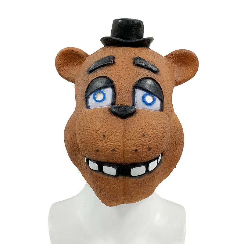 FNAF-Máscara Freddy Latex Bear, máscara de urso marrom, Cosplay Props, Festa de Carnaval, Vestido extravagante, Halloween Masque, Animal sobre a cabeça