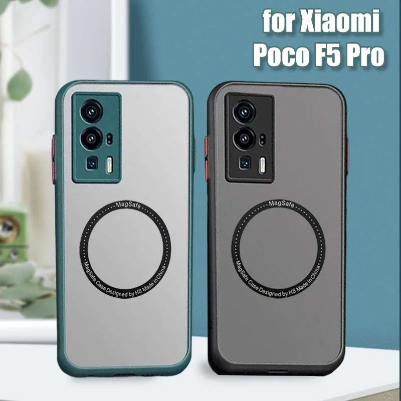 Magsafe For Xiaomi Poco F5 Pro Case Cover Poco F5 Pro Capas Shockproof Phone Back Matte Magnetic For Poco F 5 F5 Pro Funda