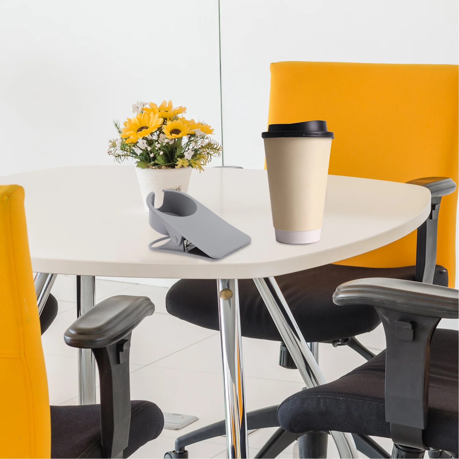 

1pcs Table Side Cup Holder Clip For Desk Edges With Storage Space Coffee Mug Bottle Phone Organizer Cup Clip For Table