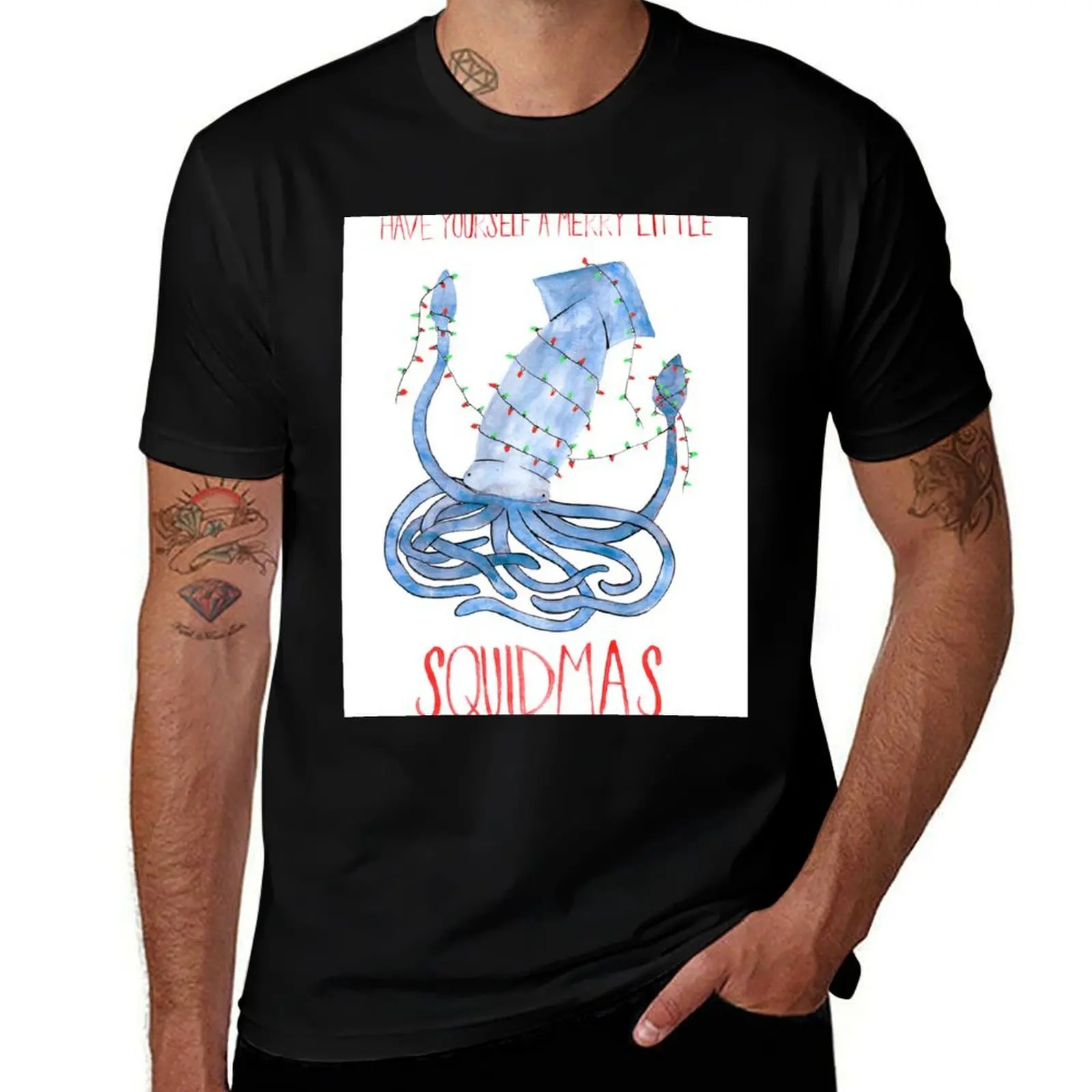 Have Yourself A Merry Little Squidmas T-Shirt Lightweight Cooling Short Sleeve Tee T-Shirt