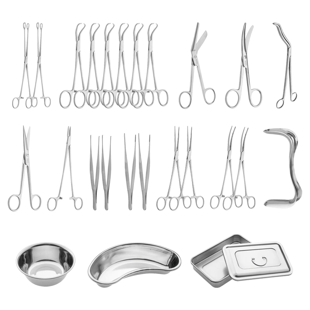 Class I Non-active 25pcs Delivery Medical Surgical Instruments Set