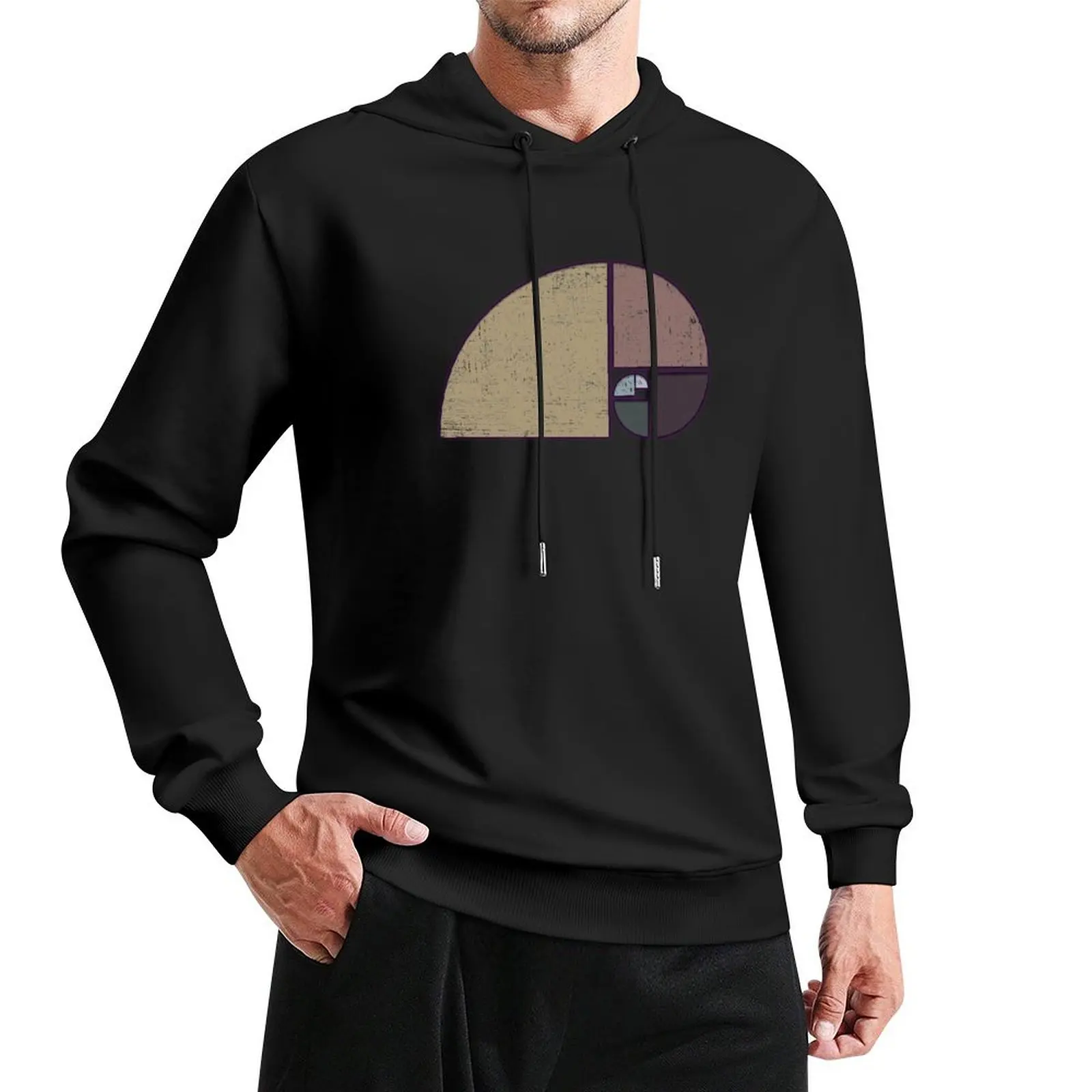 

Fibonacci - The Golden Spiral in Geometry with Earth tones Pullover Hoodie mens clothing tracksuit men