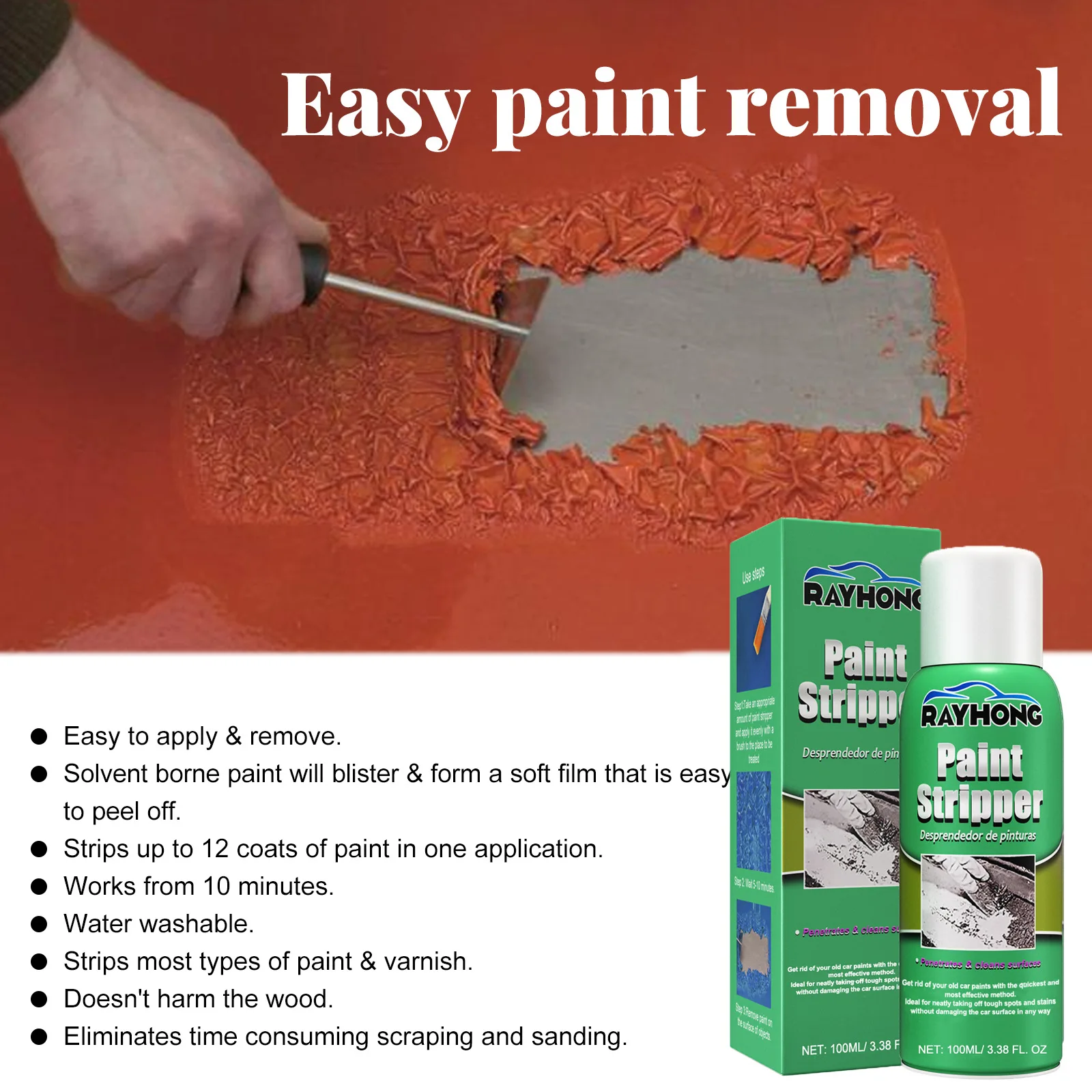 Car Paint Stripper Paint Remover For Auto Marine Paint Wall Graffiti Correction Removal Quick Peeling Paint With Brush