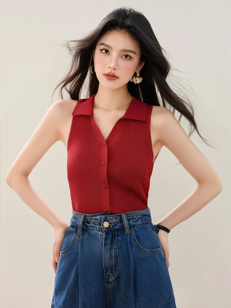 2025 Nuovo gilet con bretelle Summer Spice Girl Slim-fit Abbigliamento esterno Top senza maniche Streetwear Canotta casual