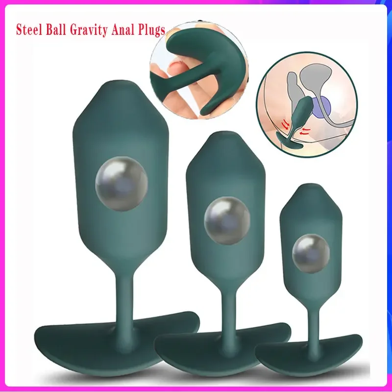 Steel Ball Gravity Anal Plugs Male Use Shrinkage Anal Weight Training Anal Relaxation Tightening Rear Court Pull Beads Sex Toys