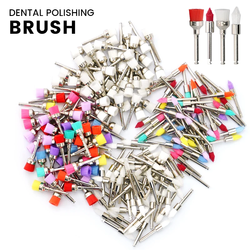 50pcs Dental Polisher Nylon Brush Teeth Whitening Prophy Brushes White/Colorful Small Polishing Brush Dental Lab Material