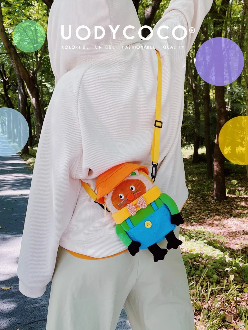 

Cute aped Plu Crossbody Bag for Girls Uody Brand Youthful Sle Animal Theme Zipper Closure Casual Leisure Bag