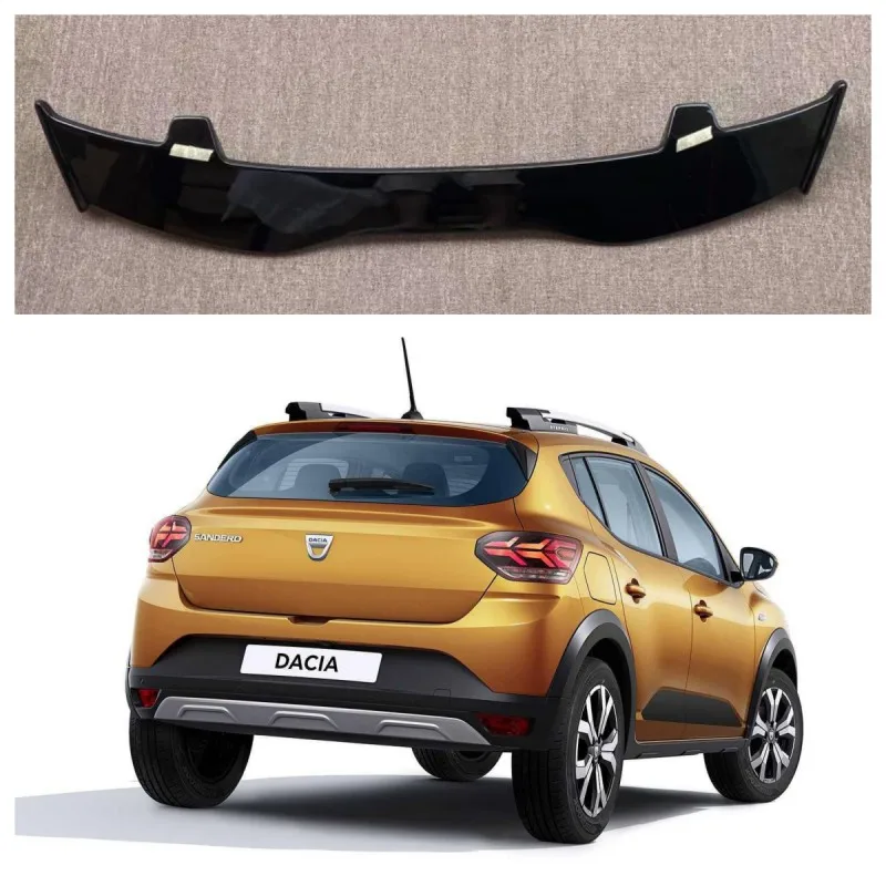 Spoiler Bibir For Dacia Sandero Kualitas Tinggi ABS Plastik Hatchback Atap Sayap Belakang Aksesori Mobil Lip Spoiler