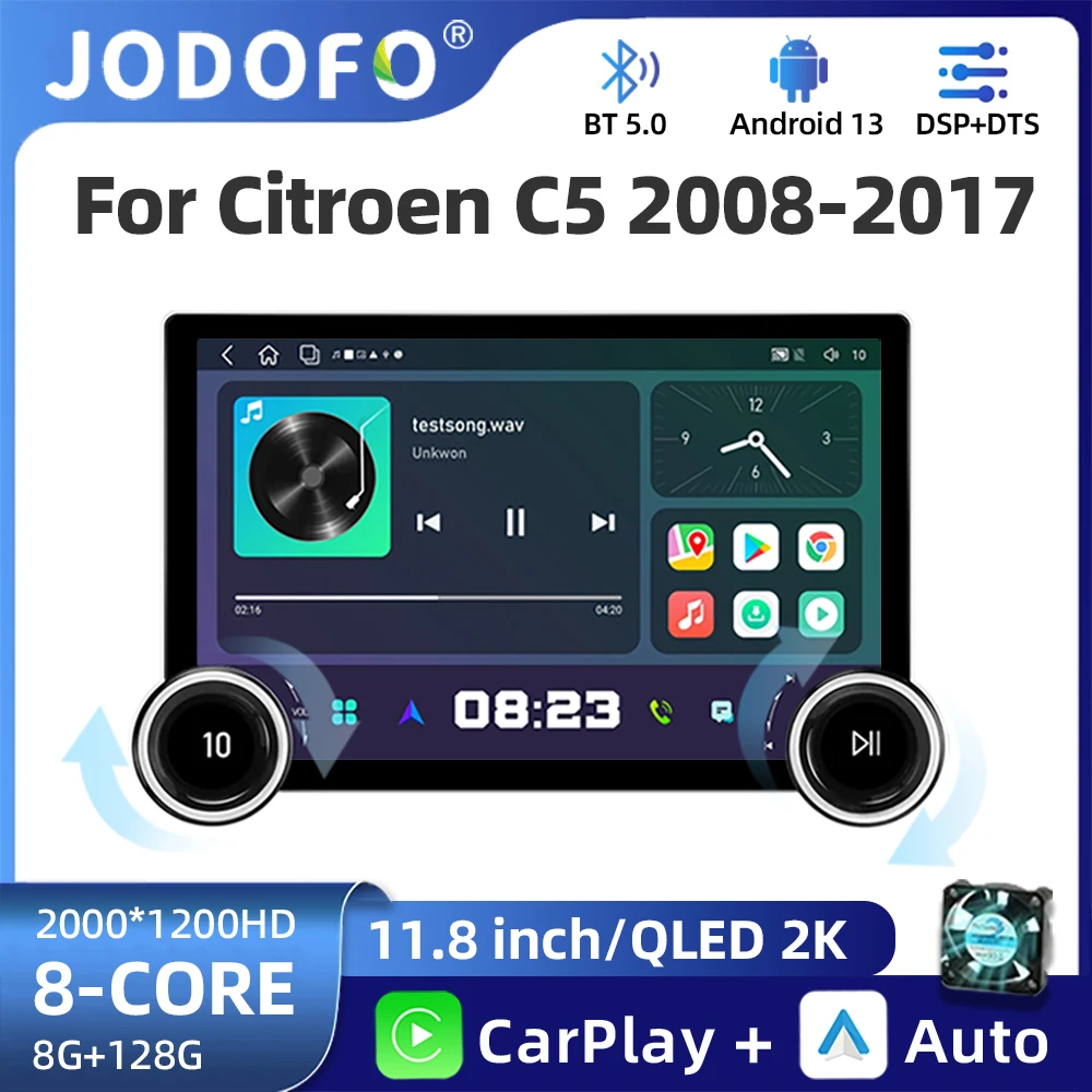 

11.8“ 2K 2000*1200 QLED Wireless CarPlay Android Auto Car Radio For Citroen C5 2008-2017 Multimedia Navigation Stereo autoradio