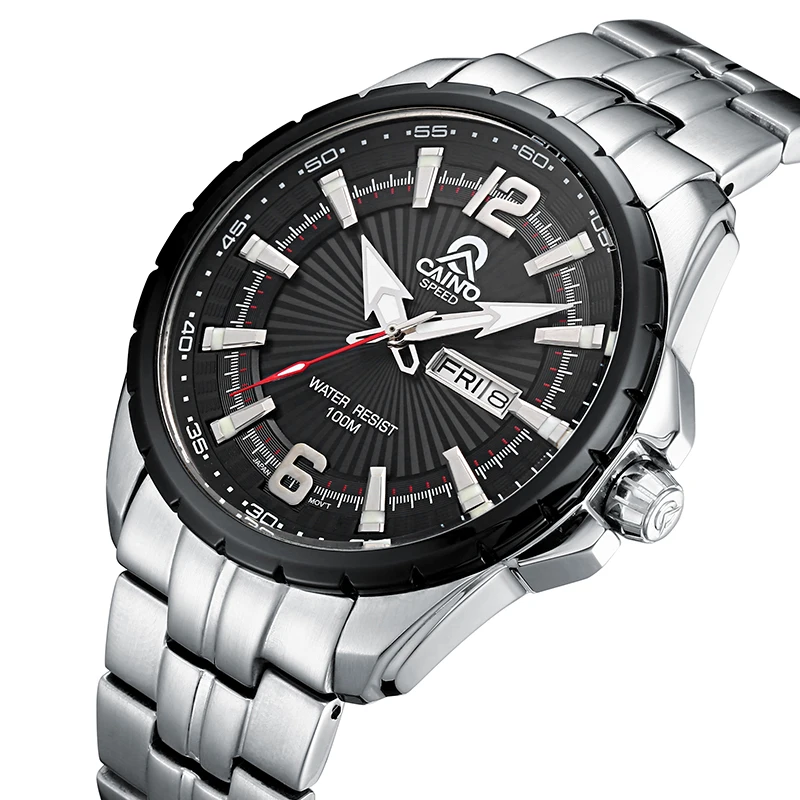 Relógio masculino superior à prova dwaterproof água quartzo negócios casual relógios de aço inoxidável data da semana relógio de pulso relogio masculino