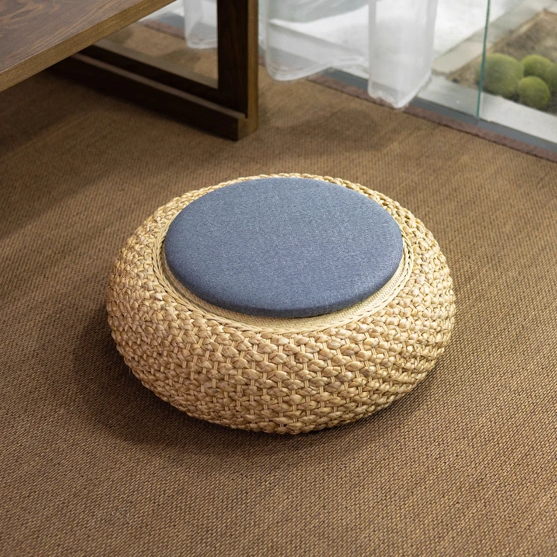 

Tatami Floor Cushion, Country-Style Rattan Zafu, Living Room Meditation Mat, Thick Wooden Sitting Pad, Zen Prayer Cushion
