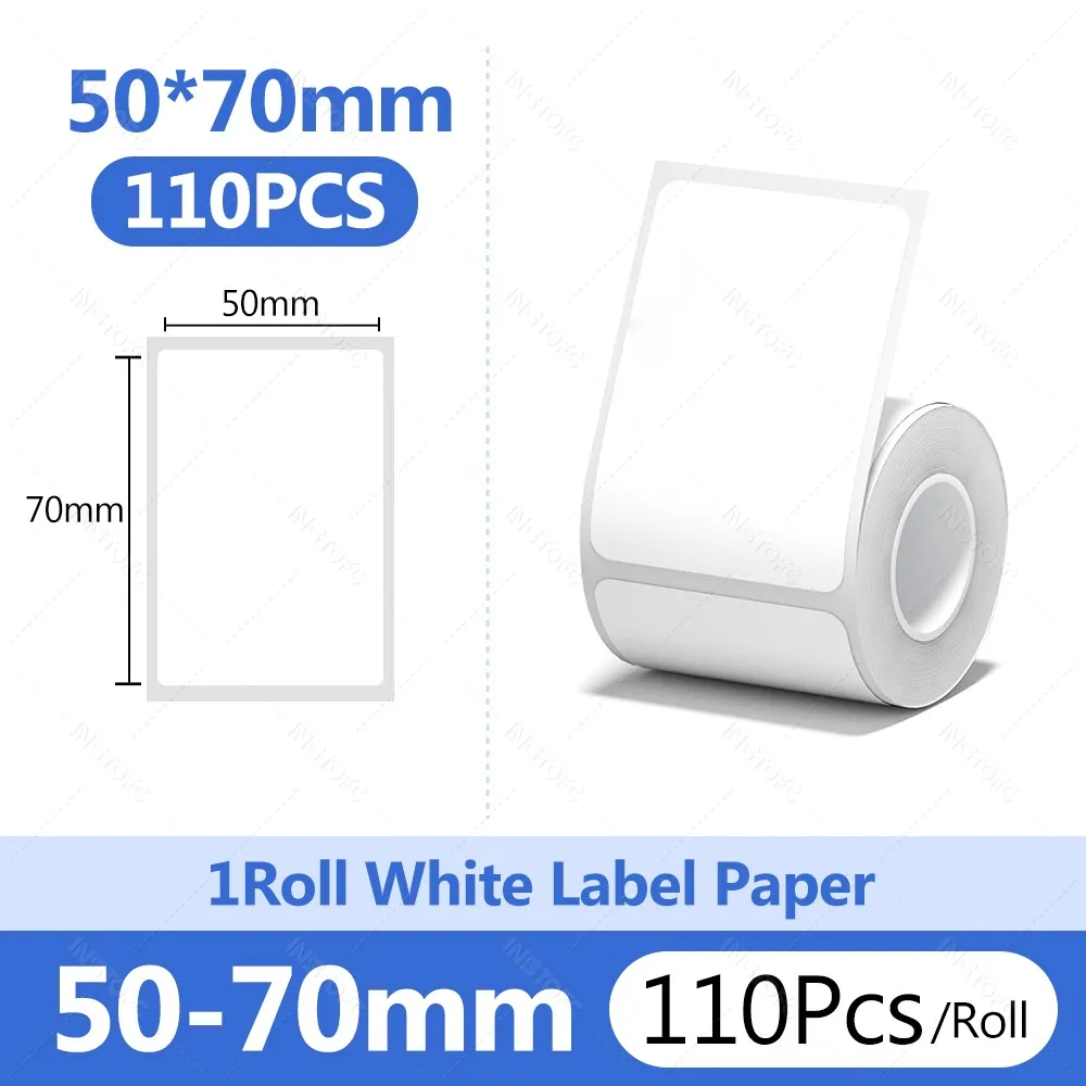 Niimbot B21/B1/B31 Thermisch Label Sticker Papier Rond Wit 20-50mm Breedte Kleding Tag Commodity Prijs Voedsel Zelfklevend