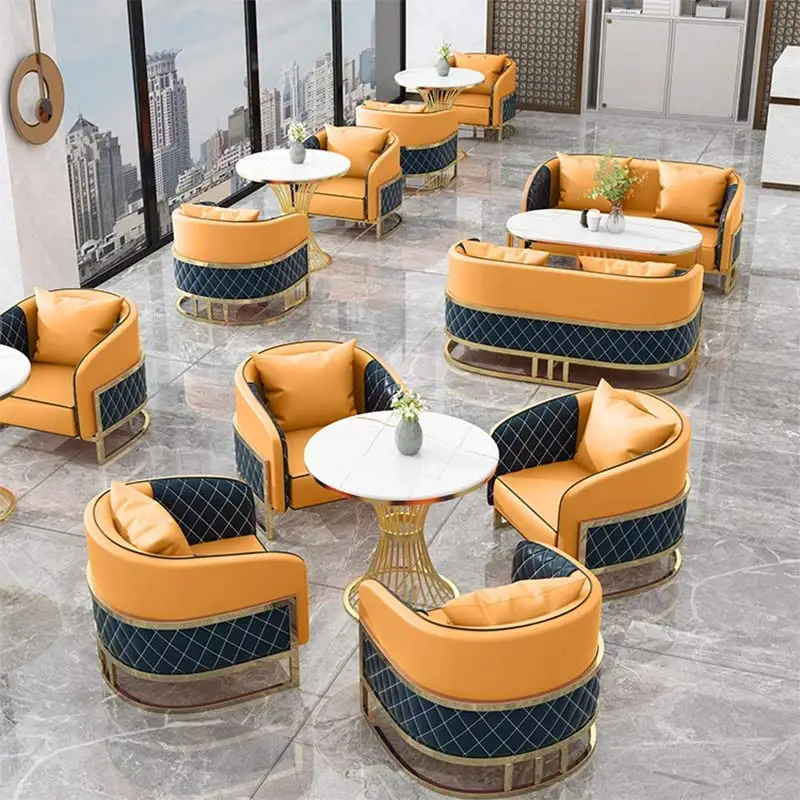 Moderne Designs Möbel Restaurant Tische und Stühle Cafe Booths Sitz Sofa Sets Cafe Bank Sitz Fast Food Restaurant Set