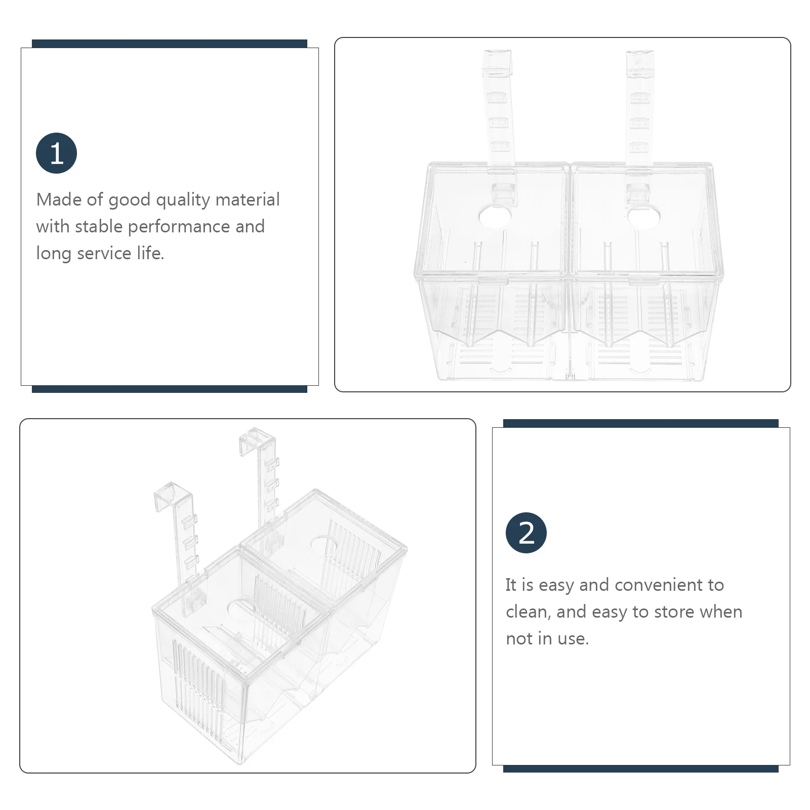 

Transparent Acrylic Fish Tank Isolation Box Hatching Incubators Holder for Shrimp Easy Clean Storage Stable
