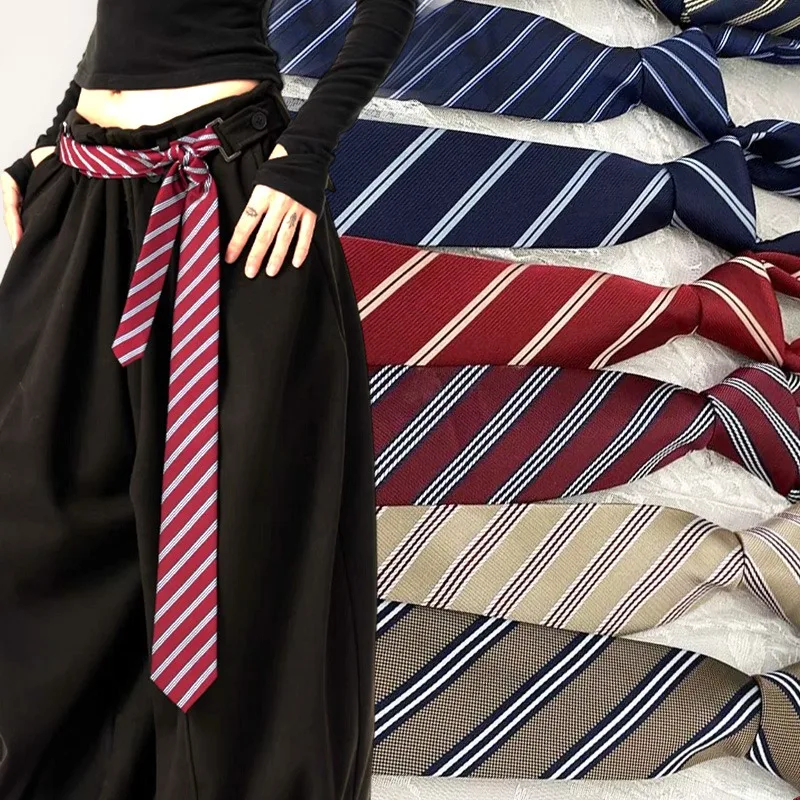 

Пояс в полоску винно-красного цвета, женский ретро-шарф с завязками вручную, аксессуар для шеи, длинный узкий клетчатый пояс для джинсов, индивидуальный ремень