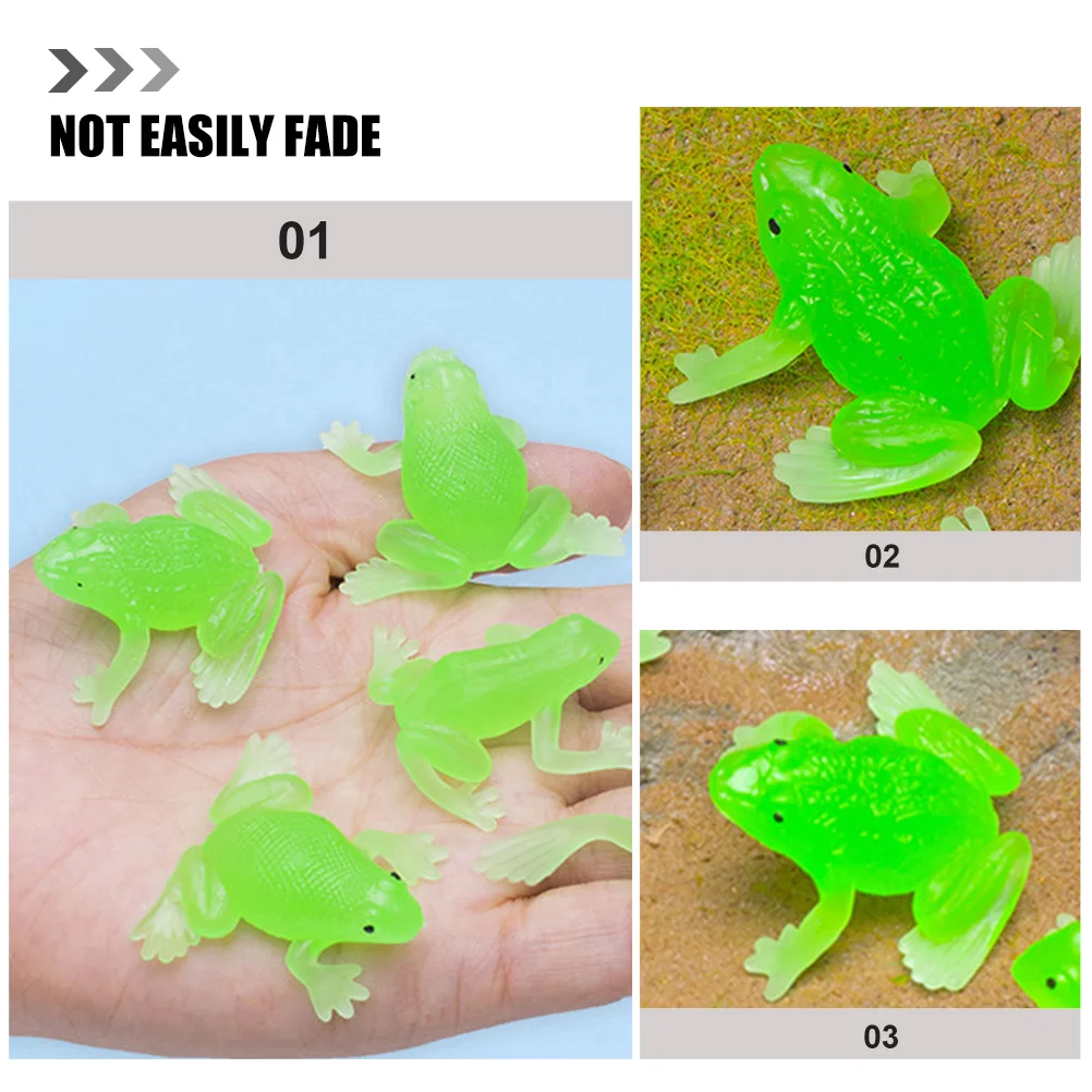 18 Pcs Soft Rubber Imitation Frog Desktop Ornament Small Animal Bath Toys Simulation Frogs Modeling Statues Models