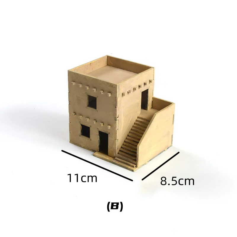 Kit Modello Puzzle in Legno 1/72 per Assemblaggio Fai-da-Te di Case e Templi del Sud-Est Asiatico e del Medio Oriente