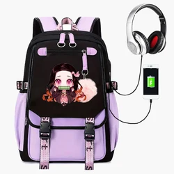 Kamado Nezuko Demon Slayer Anime Mochila, Cosplay Escola Bag, Bookbag, Computador portátil, Viagem, Ao ar livre, Estudantes