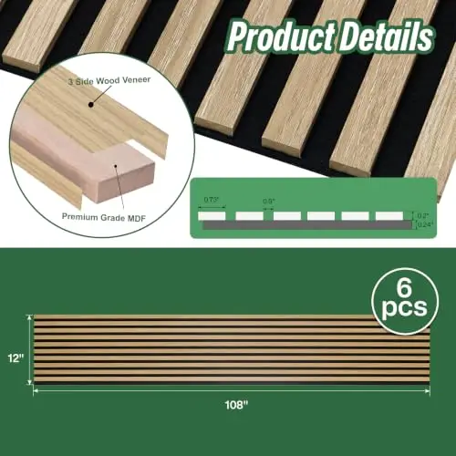 6 Pack Acoustic Wall Panels, 108