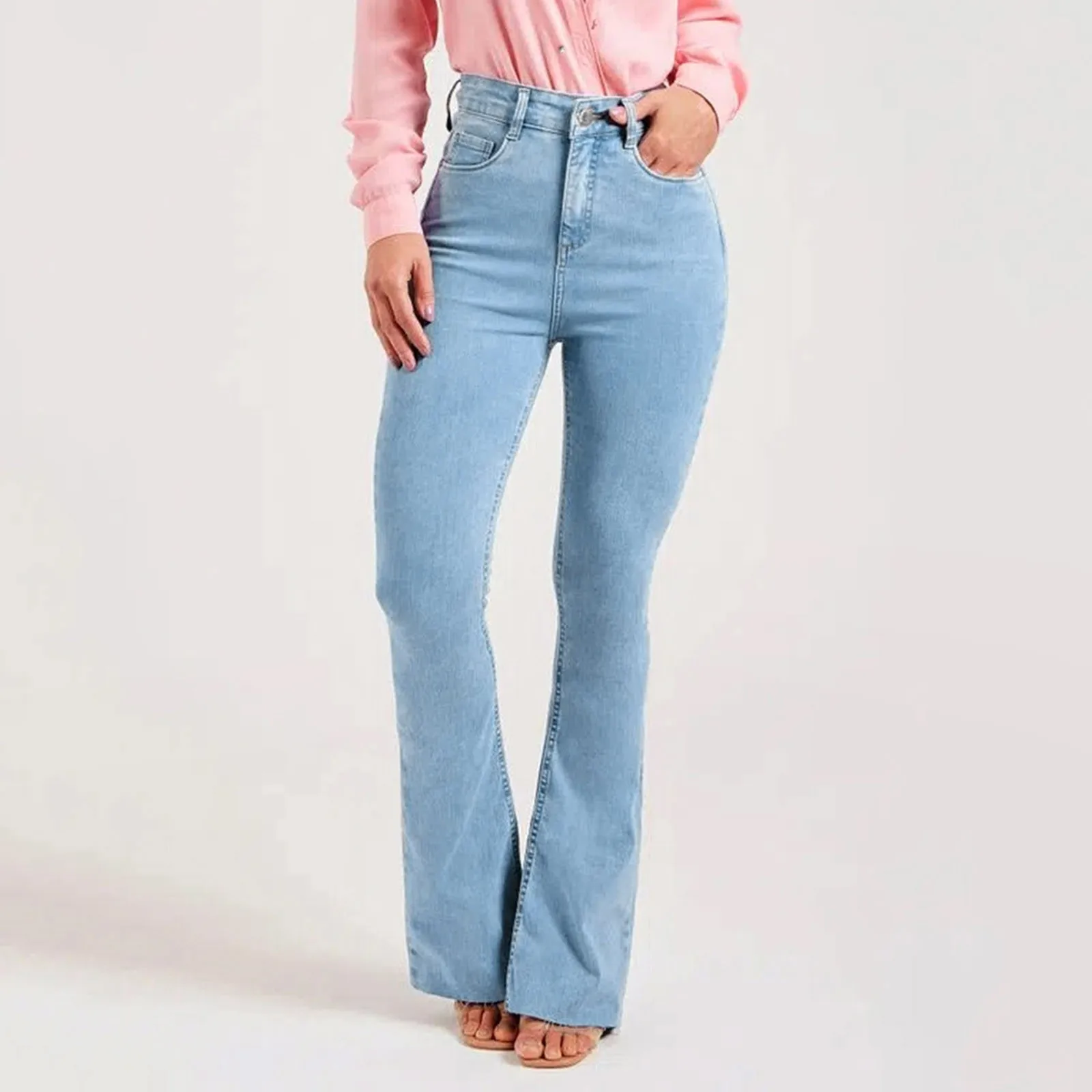 2024 Autumn New Women High Waist Boot Cut Jeans Fashion Slim Denim Flared Pants Stretch Street Elegant Casual Trousers Female