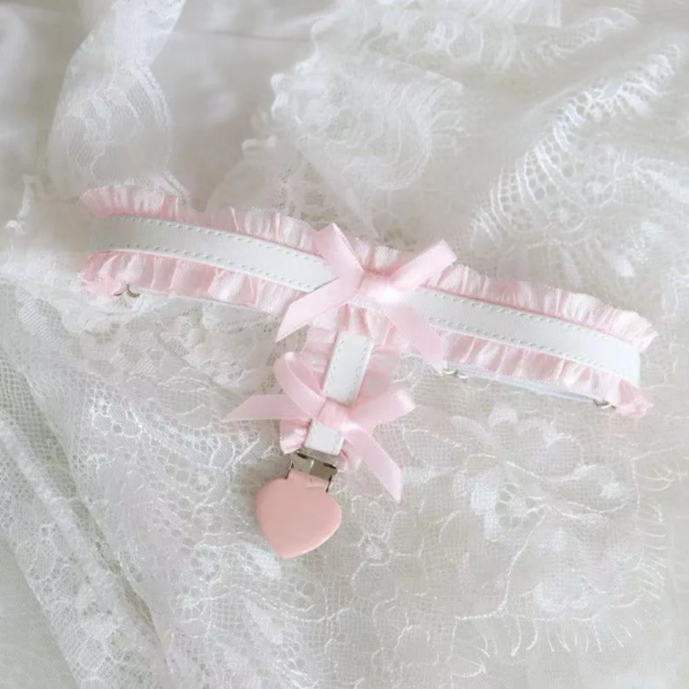 Sweet Love Heart Thigh Harness Japanese Leg Ring with Flower Wing Design wedding Garters Belt Stocking