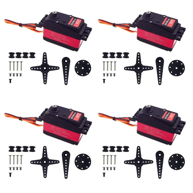 

4Pcs DS5160 SSG 60Kg 8.4V High Voltage Waterproof Digital Servo For 1:5 RC Car SAVOX-0236 LOSI XL 5T Robot Arm 180 Servo