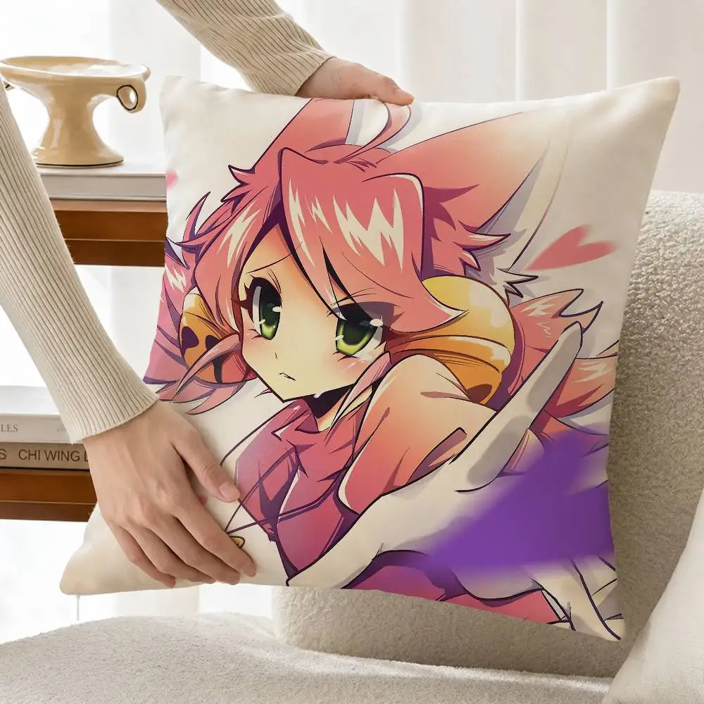M-Mad Mew Mew U-Undertale Pink Cat Customizable Square Pillow case Double Sided Print Sofa Bedroom Decor Cushion Cover