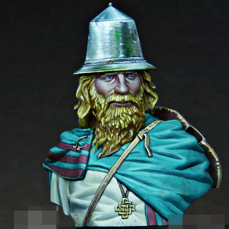 Resina Modelo Busto GK, Oeselian Guerreiro Muhu, 1227, tema guerra histórica, Kit desmontado e sem pintura, 1:16