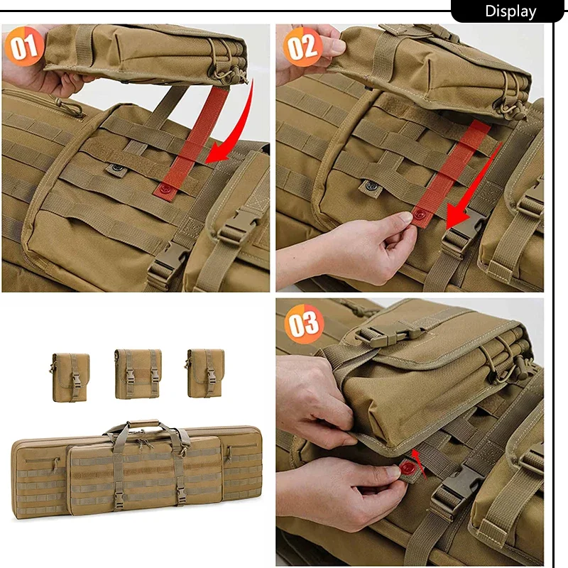 Multifunções Pesca Rod Case, Airsoft Caça Mochila, Duplo Proteger Armazenamento, 46\