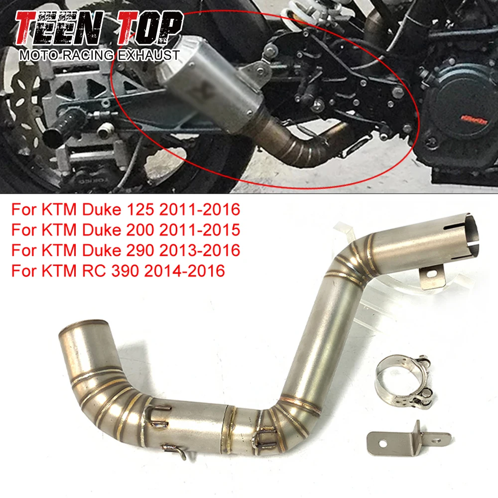 Rura środkowa (link pipe) 51mm ze stali nierdzewnej do motocykli KTM Duke125 Duke200 Duke290 RC390 Decat, łącząca rurę wydechową, pasuje do DUKE 125 2011-2016