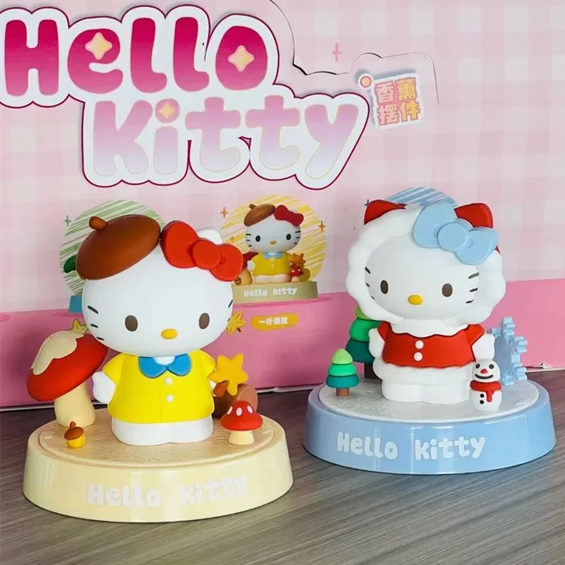 6-7CM Sanrio Hello Kitty Four Seasons Zhi Xiang Katie Cat Dekoracja Damski samochód wewnętrzny Aromaterapia PVC Figurki akcji zabawka Prezent