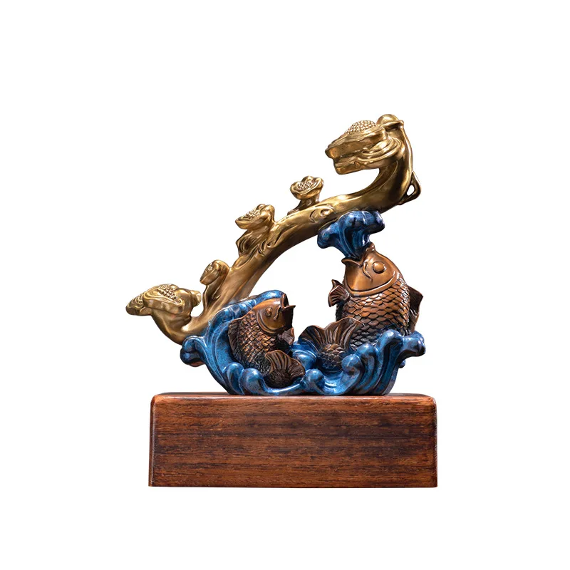 

Koi fish copper ornament new Chinese home office housewarming