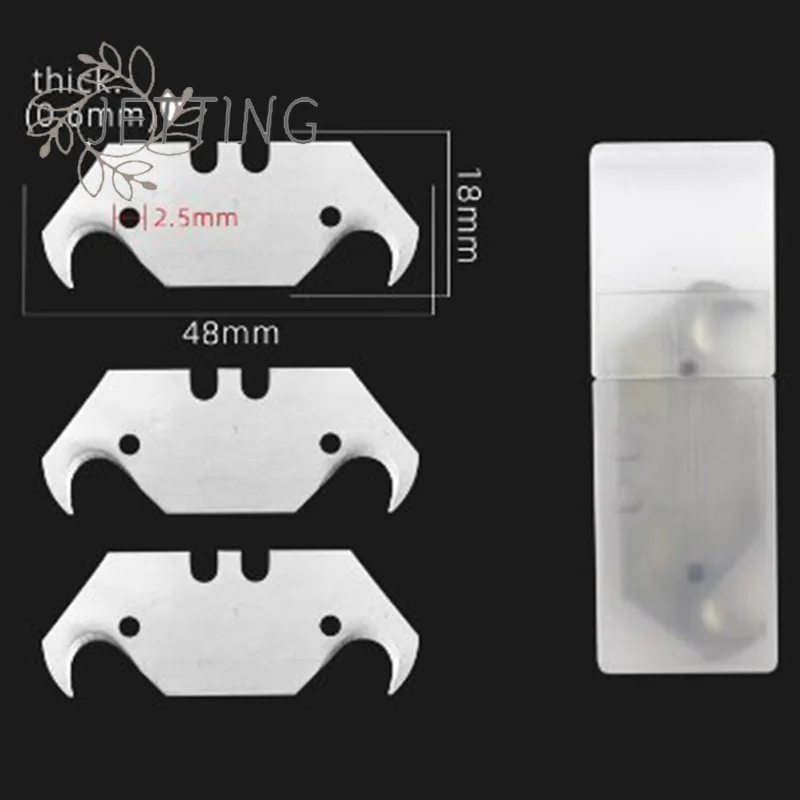 HOT 10Pcs Hook Knife Blade Dolphin Acrylic Board PVC Plastic Floor Construction Tool Cutting Horn Carpet Steel