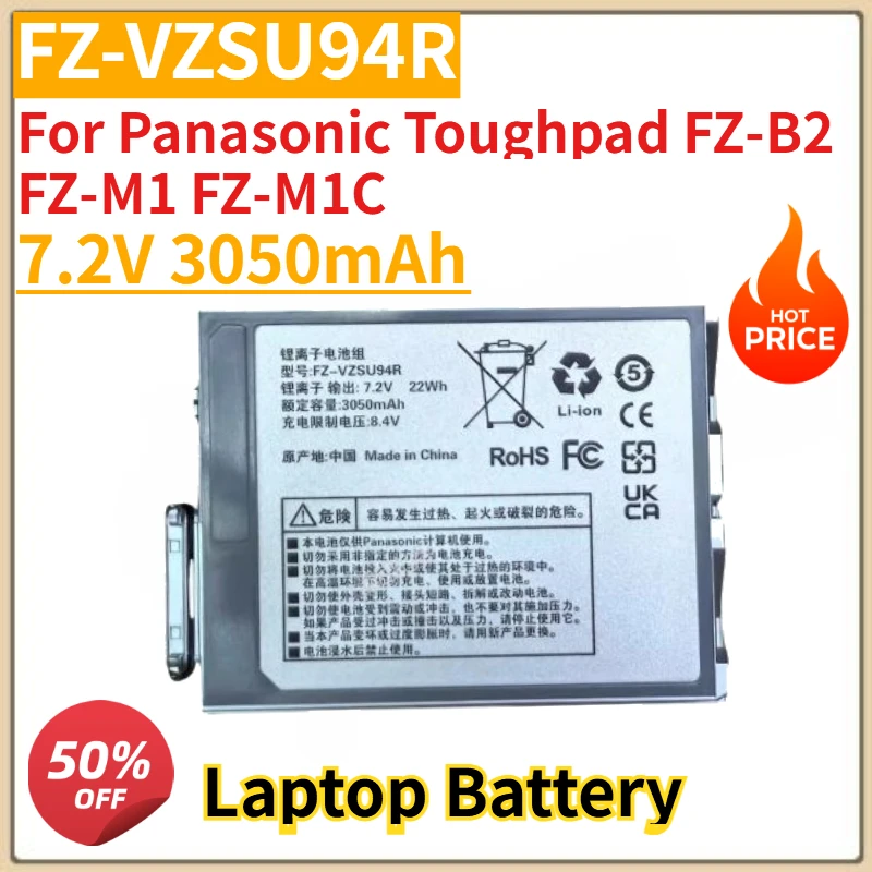 

New FZ-VZSU94R VZSU94W Replacement Laptop Battery 7.2V 3095mAh for Panasonic Toughpad FZ-B2 FZ-M1 FZ-M1C