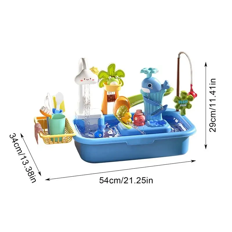  Kitchen Sink Toys Play Kitchen Toy with Fake Food & Kitchenware For Toddlers Pretend Play Learning Activity Fishing games