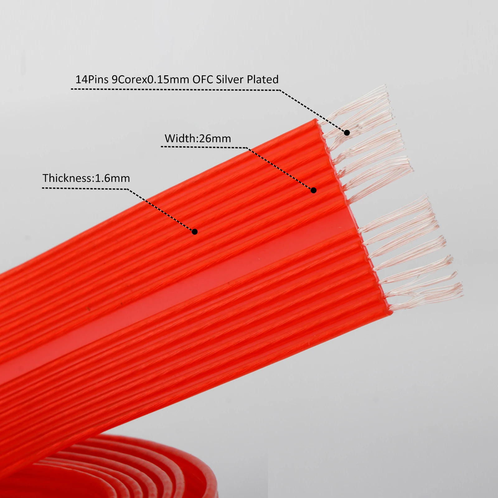 HiFi Nordost Blue Heaven Red Dawn High-end Silver Plated Flat Speaker Cable Audiophile 26mm With Flat Loudspeaker Bulk Cable DIY