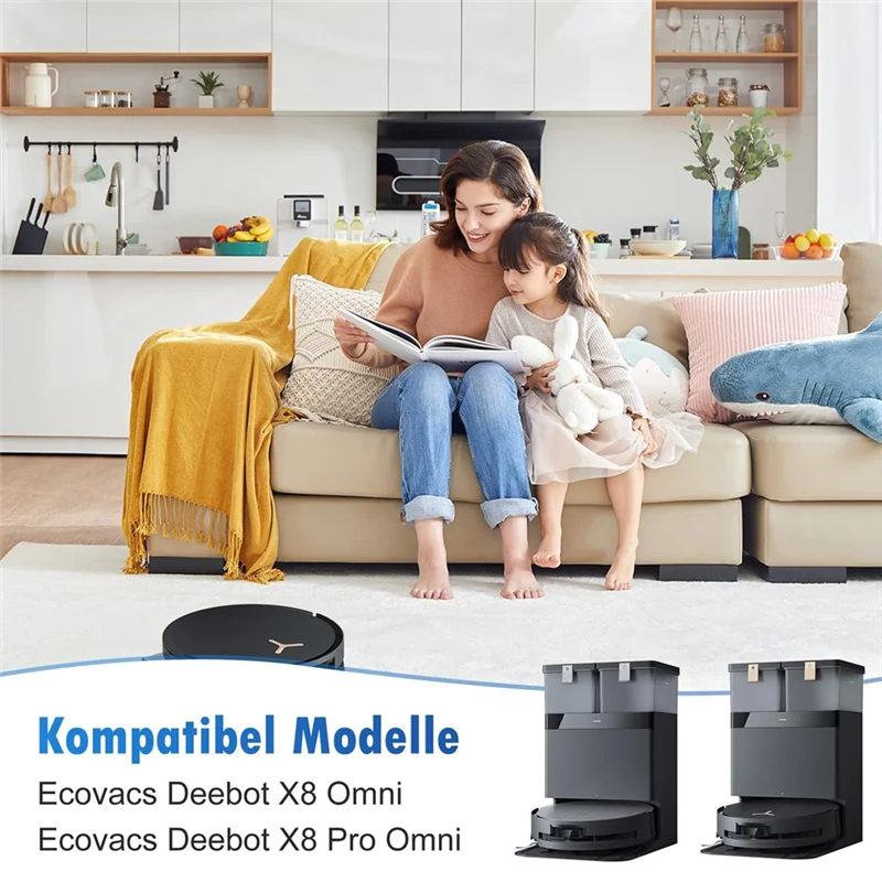Аксессуар для робота-пылесоса Ecovacs Deebot X8 Pro Omni/X8 Omni, с основной щеткой, роликом для швабры, мешками для пыли, фильтромsa83x
