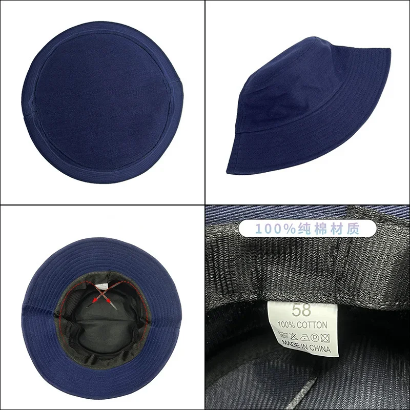 Outdoor Katoenen Emmer Hoeden Print Borduren Aangepaste DIY Logo Visserspet Vrijetijdshoeden Wastafeldoppen Panama gorros Zomerzonnehoed