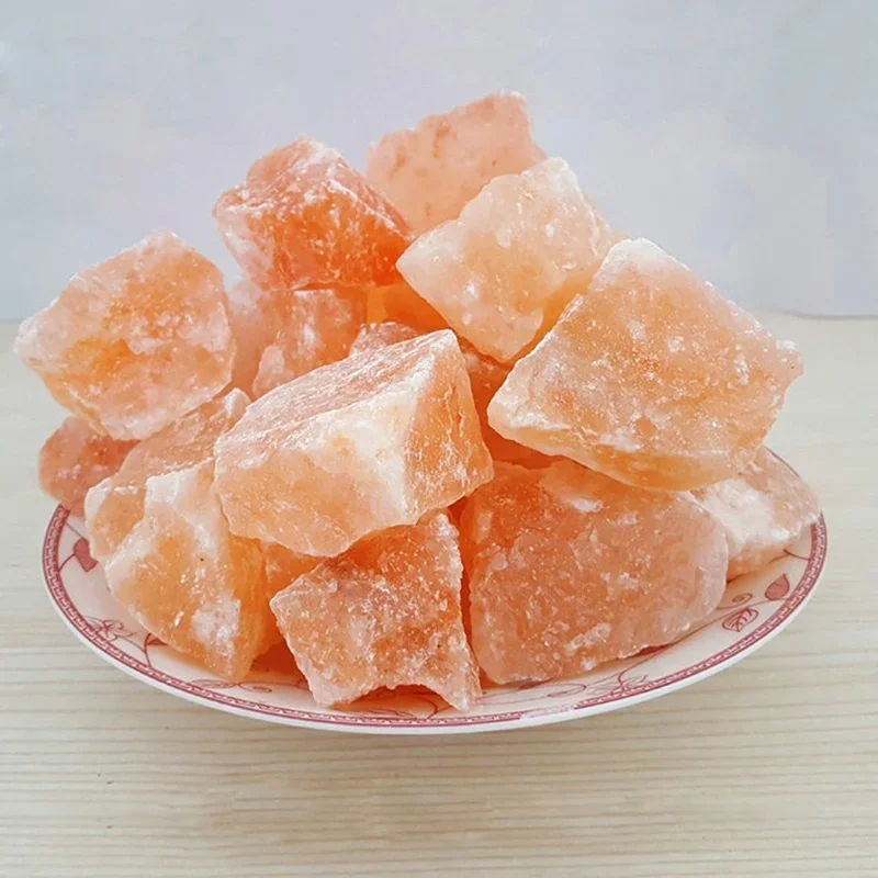 Natural Orange Salt Crystal Raw Stone Aroma Diffuser Stone Crystal Demagnetization Stone Home Decoration Orange Salt Ornaments
