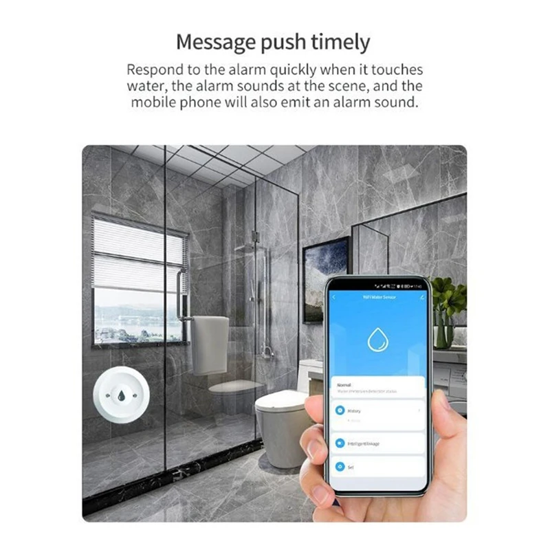 Graffiti Zigbee Flood Sensor Smart Water Sensor Leakage Alarm Flood Sensor Multifunction Flood Sensor