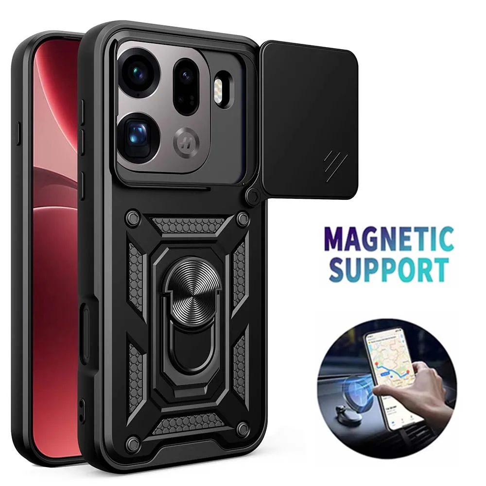 for OPPO Find X9 Pro 5G Case Car Magnetic Ring Holder Slide Camera Armor Shockproof