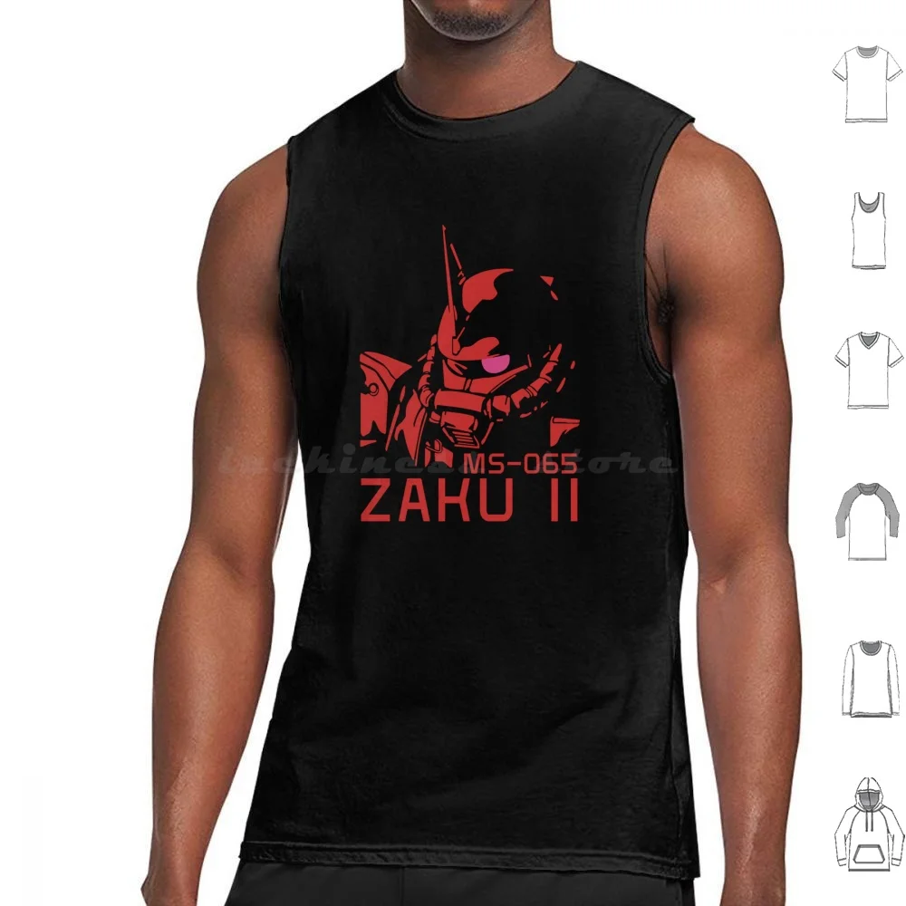 Zaku Ii Tank Tops Vest Sleeveless Zaku Mecha Mobile Suit Zeon Zaku Ii Anime Mobile Suit Char Robot Japan Principality Of