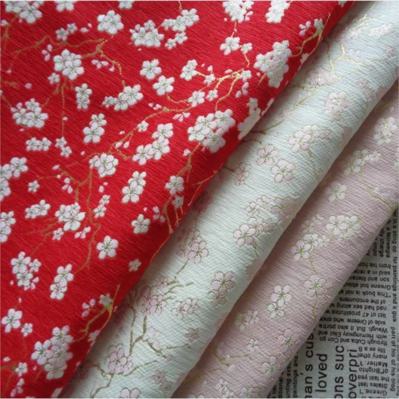 New gold jacquard small plum blossom cotton fabric girls' throw pillow fashion