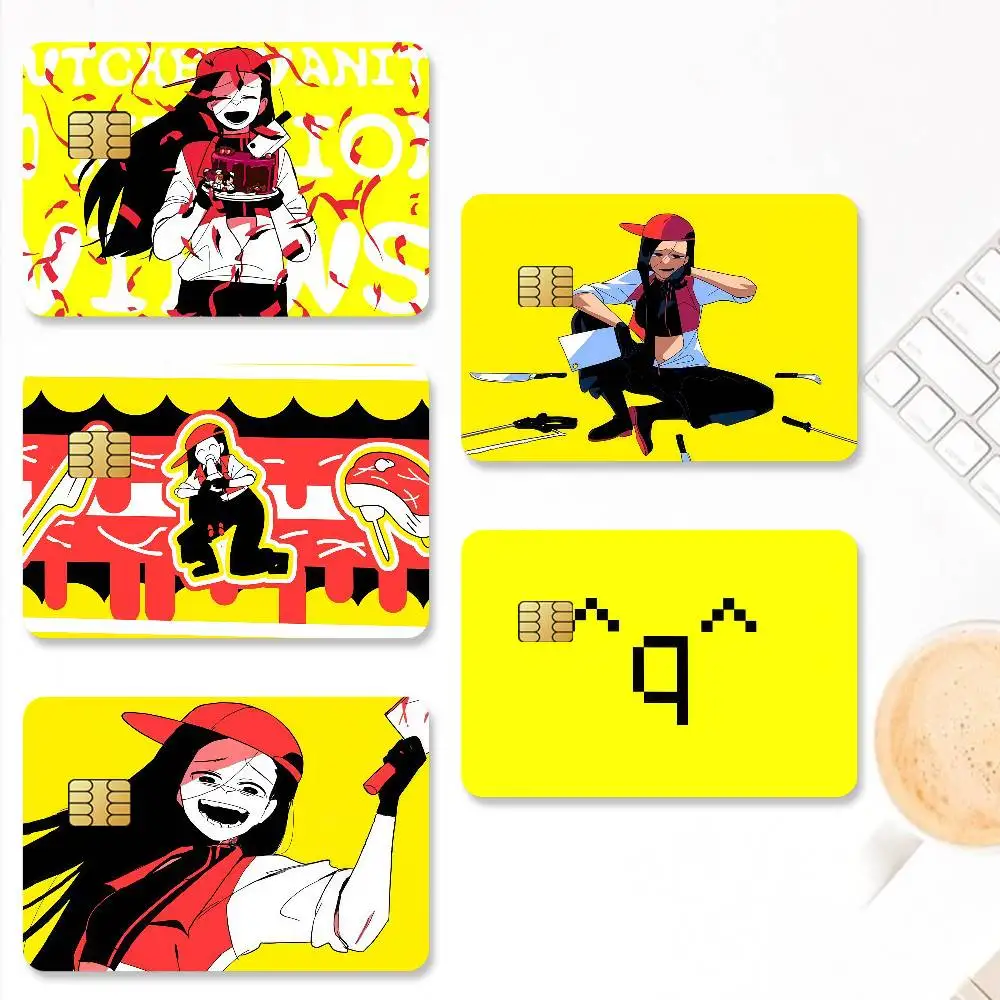Singer Yi Xi Butcher Vanity Credit Card Stickers Skin for Bank Debit Decorative Protection 4PCS Anti-scratch Waterproof