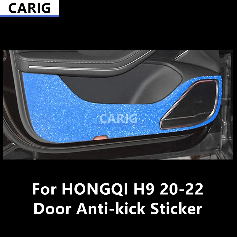 For HONGQI H9 20-22 Door Anti-kick Sticker Modified Carbon Fiber Pattern Interior Car Film Accessories Modification