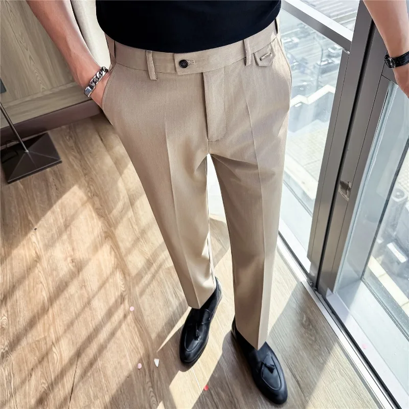 Summer Thin Cool Suit Pants High-quality Modal Elastic Waisted Casual Pants Business Social